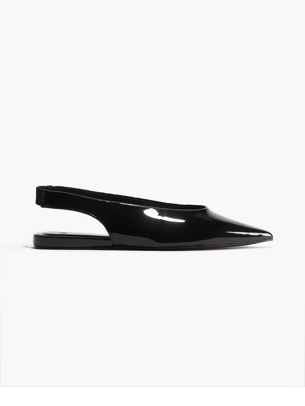 H&M Black Patent Pointed Slingback Flats - Picture 4 of 6